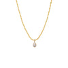 14K Gold / 1CT Lab Grown Diamond Pear Bezel Ball Link Necklace 14K - Adina Eden's Jewels