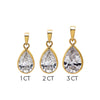 Lab Grown Diamond Pear Bezel Pendant 14K - Adina Eden's Jewels