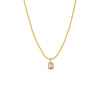 14K Gold / 1CT Lab Grown Diamond Emerald Bezel Ball Link Necklace 14K - Adina Eden's Jewels