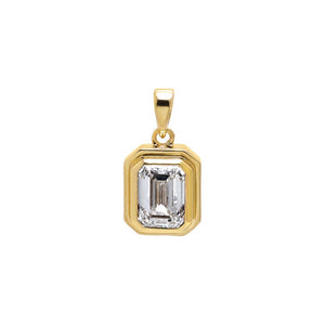 Colored CZ Emerald Bezel Pendant