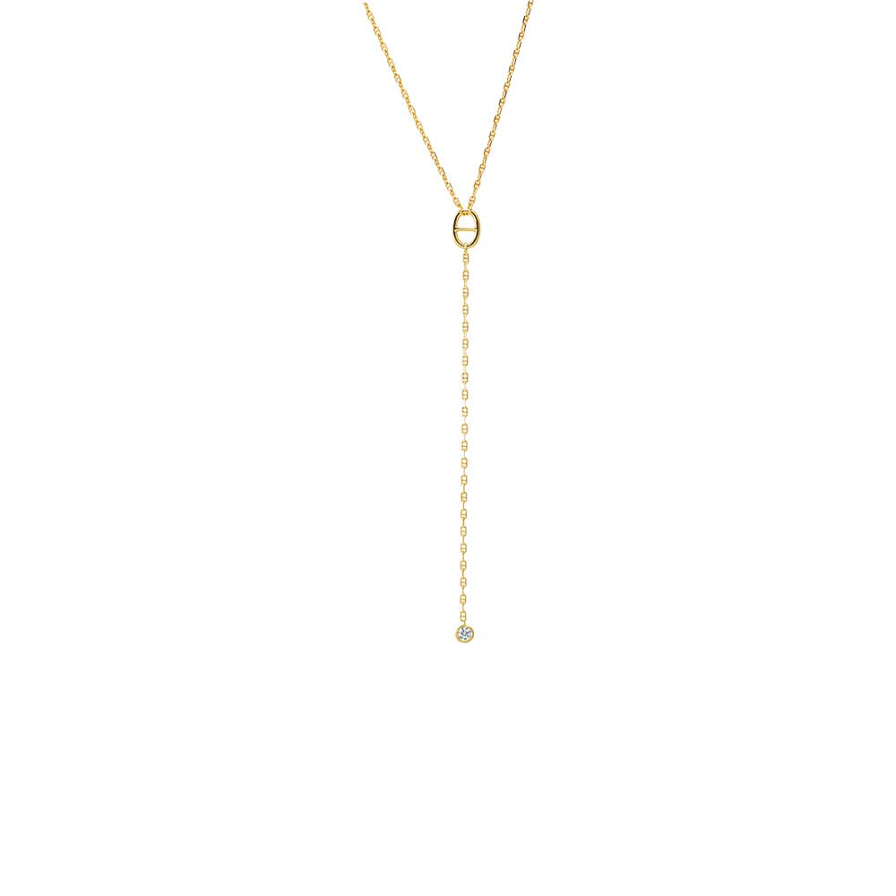 Gold Mariner Charm & Chain Lariat Necklace - Adina Eden's Jewels