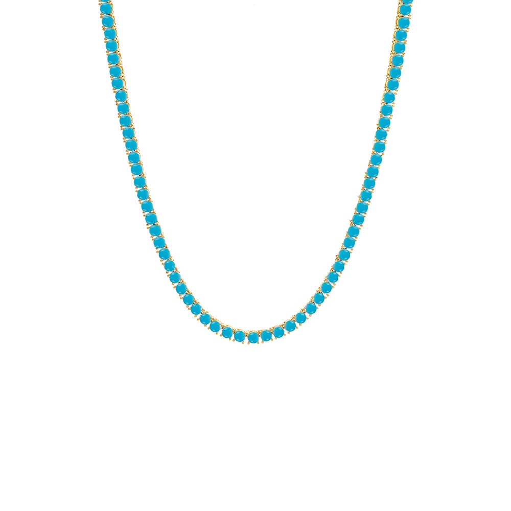 Colored CZ Tennis Necklace