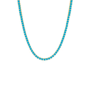 Colored CZ Tennis Necklace