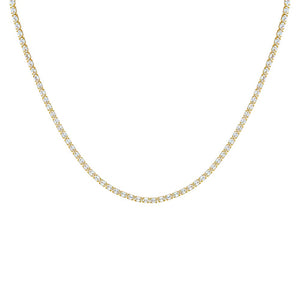 Gold CZ Oval Four Prong Tennis Necklace - Adina Eden's Jewels