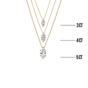 Lab Grown Diamond Marquise Solitaire Necklace 14K - Adina Eden's Jewels