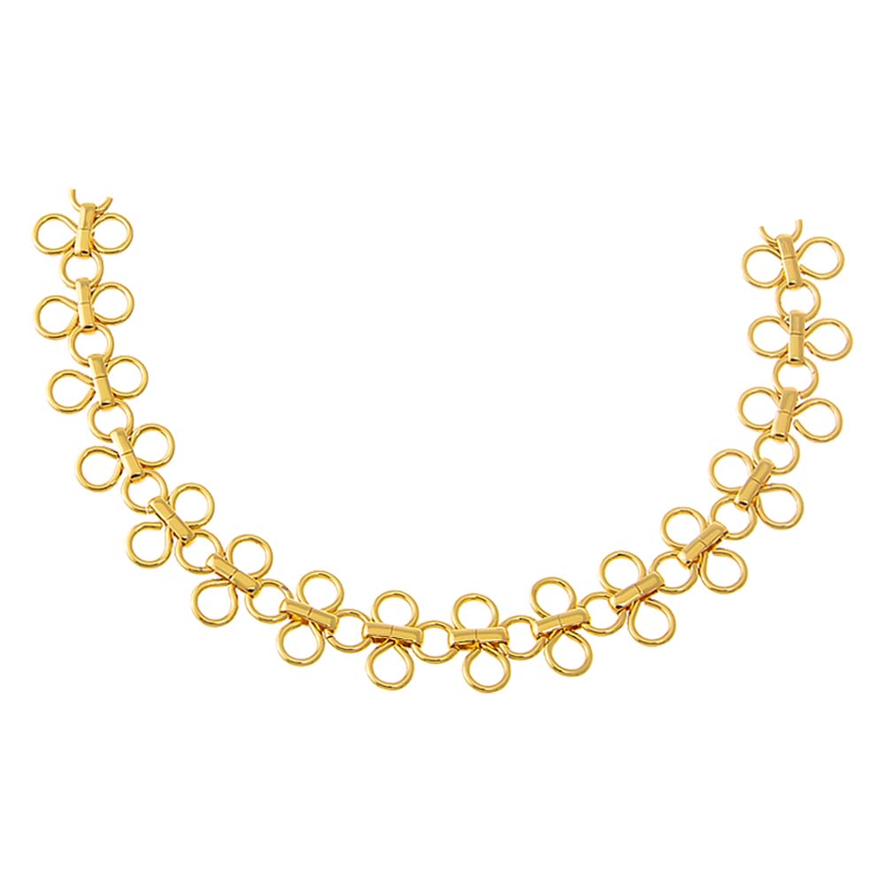 Gold Solid Open Circle Link Chain Choker - Adina Eden's Jewels
