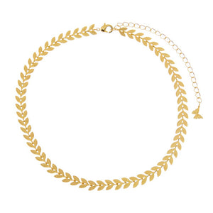 Gold Solid Chevron Link Chain Choker - Adina Eden's Jewels