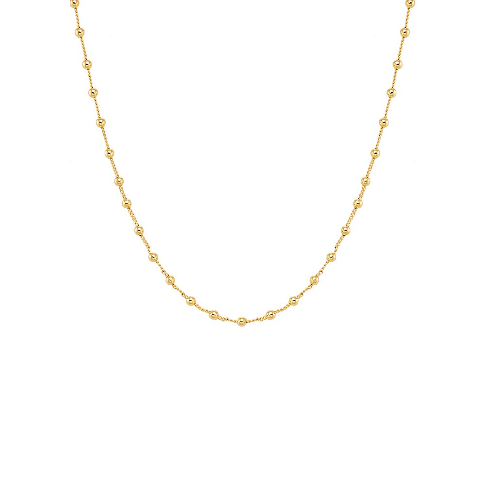 Gold Solid Ball Chain Cuban Necklace - Adina Eden's Jewels