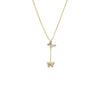 Gold Pave Double Butterfly Drop Pendant Necklace - Adina Eden's Jewels