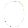  Colored CZ Multi Heart Chain Necklace - Adina Eden's Jewels