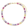  Pastel Multi Colored Baguette Tennis Necklace - Adina Eden's Jewels
