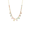 Multi Color Colored Dangling Bezel Teardrops Necklace - Adina Eden's Jewels
