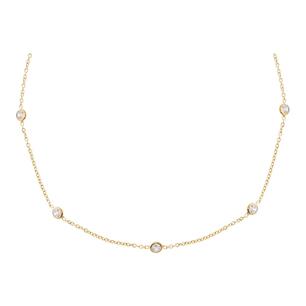Gold Diamond By The Yard Choker - Adina Eden's Jewels