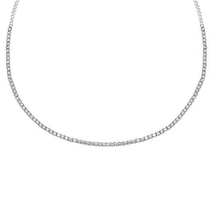14K White Gold Diamond Four Prong Tennis Necklace 14K - Adina Eden's Jewels