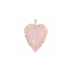 Diamond Pink Quartz Heart Charm 14K