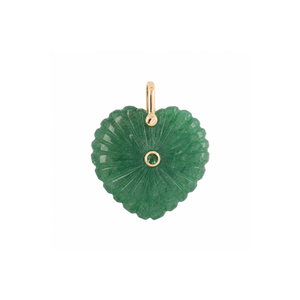 Jade Green Green Crysophase Flower Emerald Charm 14K - Adina Eden's Jewels