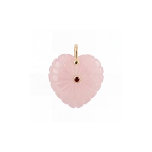Rose Quartz Rose Quartz Heart Magenta Charm 14K - Adina Eden's Jewels