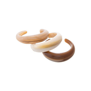 Multi-Color Caramel Cream Resin Bangle Set - Adina Eden's Jewels