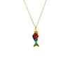Multi-Color Multi Color Scales Fish Pendant Necklace - Adina Eden's Jewels