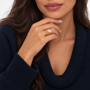 Lab Grown Diamond Oval Wrap Ring 14K - Adina Eden's Jewels