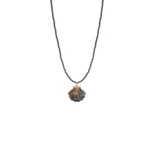 Onyx MOP Seashell /Hematite Beaded Pendant Necklace - Adina Eden's Jewels