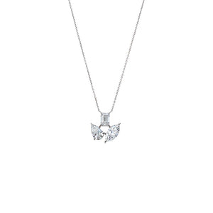 14K White Gold Lab Grown Diamond Multi Shape Pendant Necklace 14K - Adina Eden's Jewels
