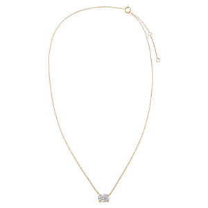 Lab Grown Diamond Oval Solitaire Necklace 14K - Adina Eden's Jewels