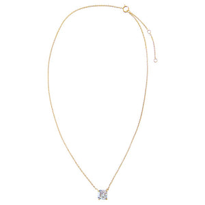 Lab Grown Diamond Cushion Cut Solitaire Necklace 14K - Adina Eden's Jewels