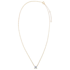 Lab Grown Diamond Princess Cut Solitaire Necklace 14K - Adina Eden's Jewels