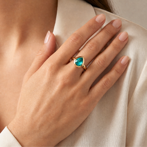 Paraiba CZ Pear Cut Ring - Adina Eden's Jewels
