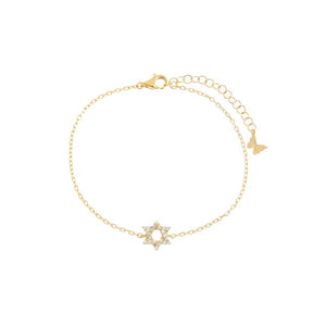 Gold Pave 3D Star Of David Bracelet - Adina Eden's Jewels