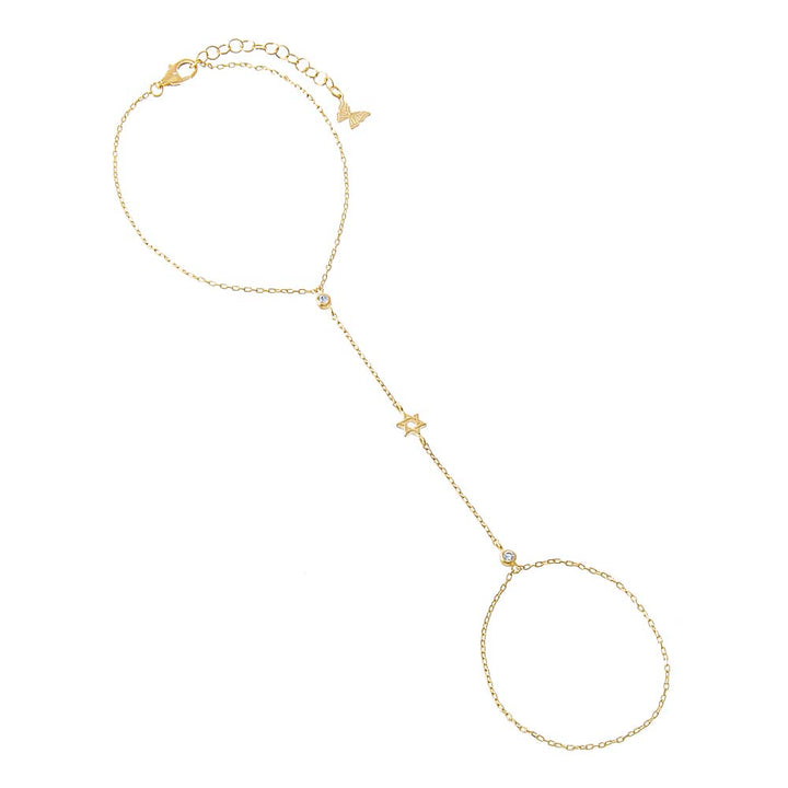 CZ Bezel Star Of David Hand Chain – Adina Eden