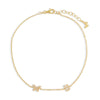 Gold / B Pavé Butterfly Initial Anklet - Adina Eden's Jewels