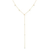 Pearl White Pearl & CZ Station Lariat Necklace - Adina Eden's Jewels