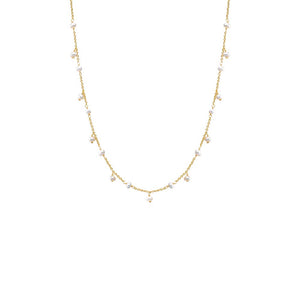 Pearl White Pearl Embedded X Shaker Necklace - Adina Eden's Jewels