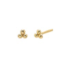 14K Gold / Pair Petite Trio Cluster Bead Stud Earring 14K - Adina Eden's Jewels