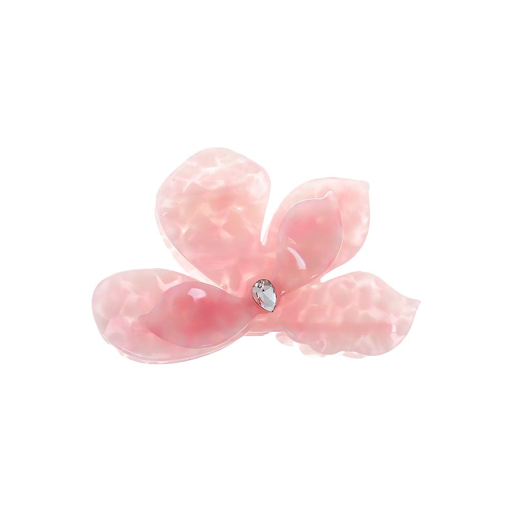 Pink Folded Flower Multi Leaf Hair Claw Clip - Adina Eden's Jewels