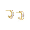 Gold Mini CZ Thin Baguette Hoop Earring - Adina Eden's Jewels