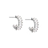 Silver Mini CZ Thin Baguette Hoop Earring - Adina Eden's Jewels