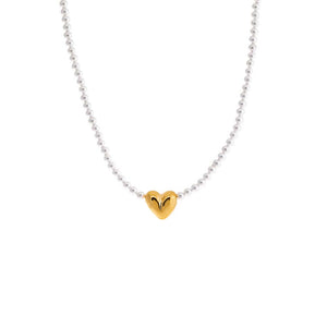  Puffy Heart X Pearl Necklace - Adina Eden's Jewels