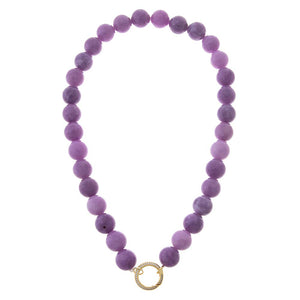 Purple Amathyst Large Bead Clicker Necklace