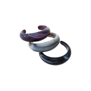 Multi-Color Smoky Amethyst Resin Bangle Stack - Adina Eden's Jewels