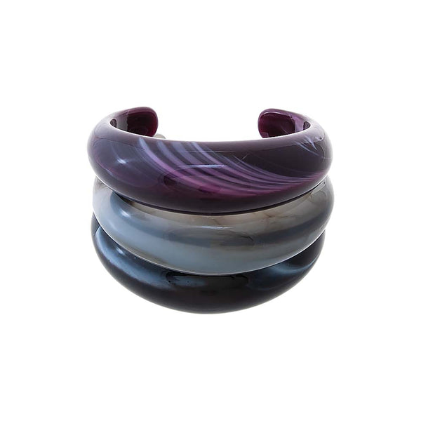 Smoky Amethyst Resin Bangle Stack – Adina Eden