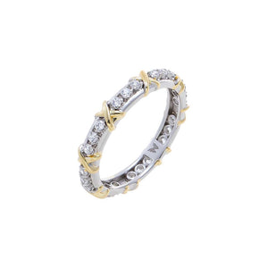 Two-Tone / 6 CZ Two-Tone X Eternity Band - Adina Eden's Jewels