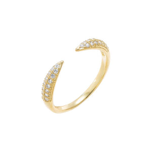 Gold / 7 Pave Open Cuff Ring - Adina Eden's Jewels