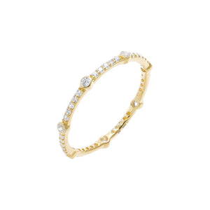 Gold / 5 CZ Station Eternity Band - Adina Eden's Jewels