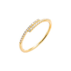 Gold / 6 Pave Accent Wrap Band Ring - Adina Eden's Jewels