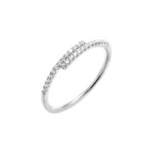 Silver / 6 Pave Accent Wrap Band Ring - Adina Eden's Jewels
