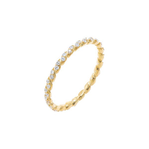 Gold / 5 CZ Twisted Rope Eternity Band - Adina Eden's Jewels