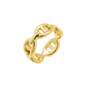 Gold / 6 Bold Mariner Chain Link Ring - Adina Eden's Jewels